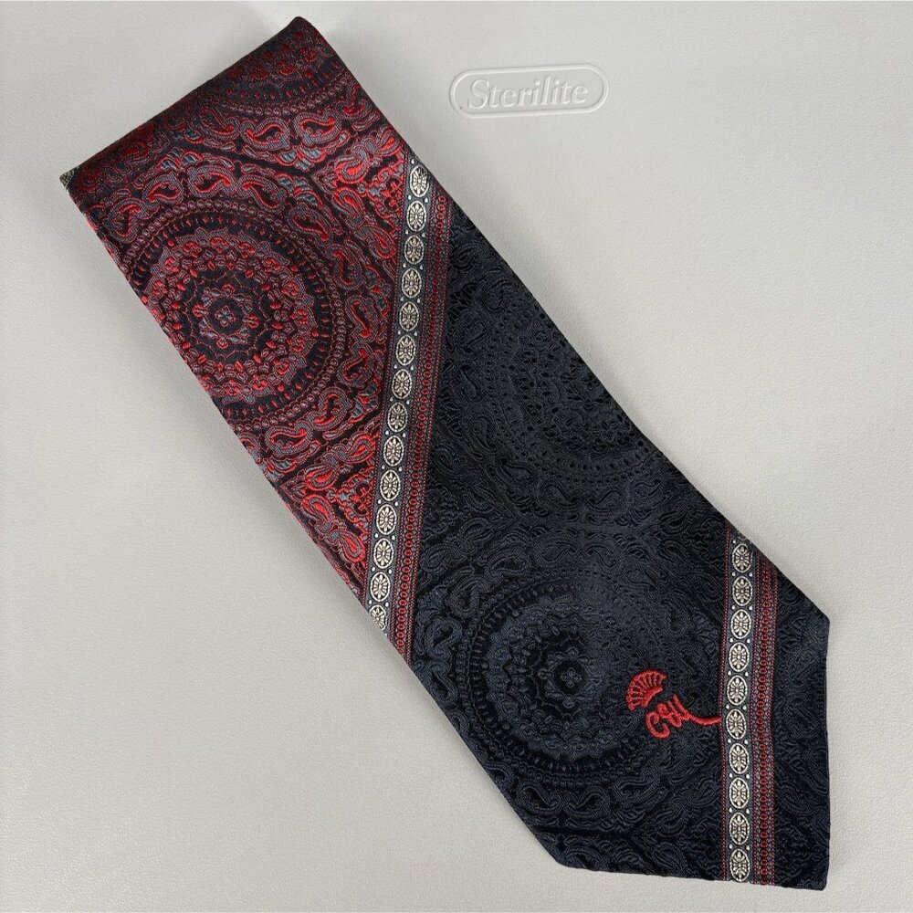 Countess Mara Mens Tie Navy/Red Paisley Pattern 4.25" Wide Professional